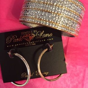 Beautiful gold & silver earrings and a bracelet.